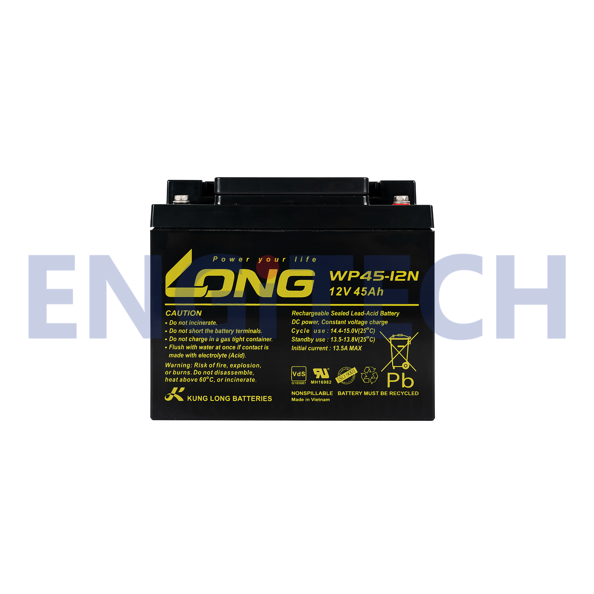 Long VRLA Battery ลอง แบตเตอรี่ แบตแห้ง WP45-12N